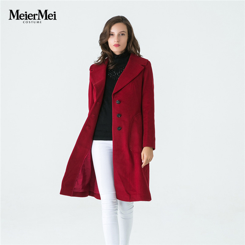 meiermei玫而美品牌女装专柜时尚气质大衣中长款秋冬长袖外套婚礼 056