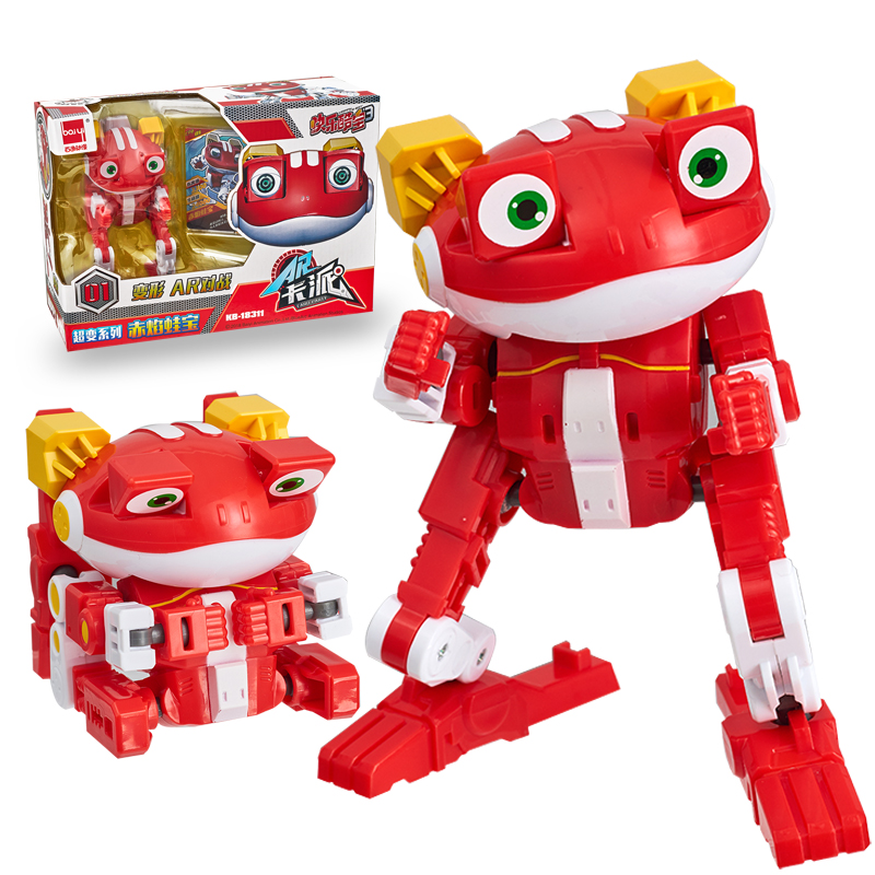 百逸动漫 快乐酷宝3玩具儿童变形机器人超变酷变Q变赤焰蛙宝AR对战套装玩具 6寸超变系列-赤焰蛙宝