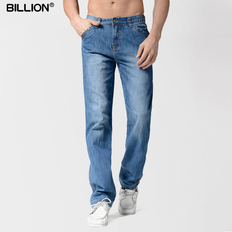 BILLION男士牛仔裤宽松直筒纯棉春秋季长裤子无弹力时尚潮流易穿搭B13056 浅蓝色 36 (2.79尺)