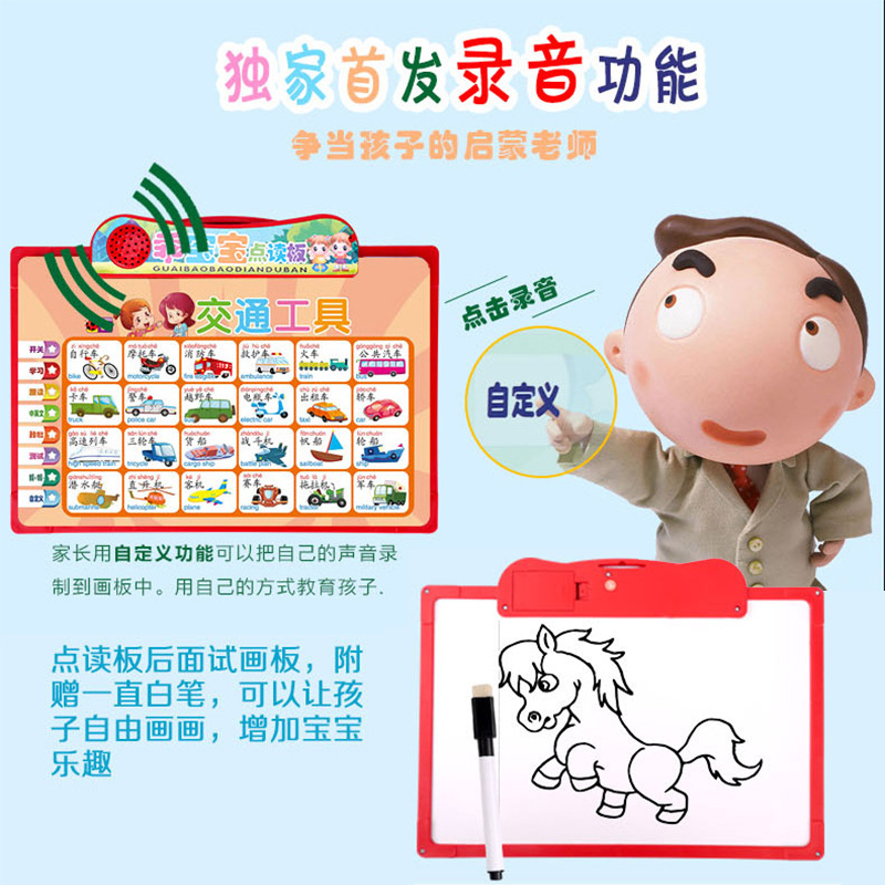 乖宝宝有声挂图婴幼儿童点读早教 识字拼音卡片按图发声画板启蒙