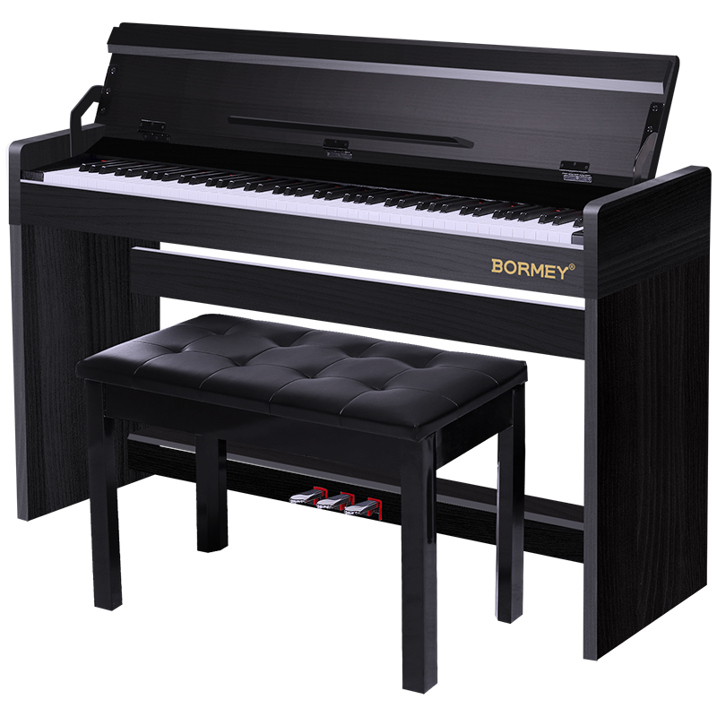 博美（BORMEY）电钢琴智能钢琴88键重锤数码钢琴 【考级练习】DEP-130B重锤黑+礼包