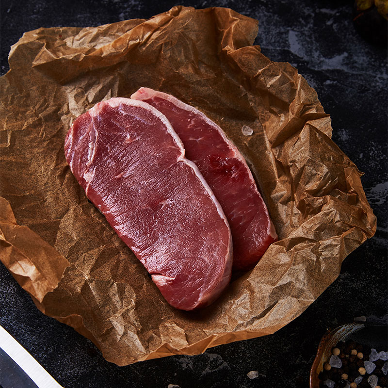 牧润德(murunde)新疆原切牛外脊片2斤 (8片左右) 草饲牛肉 西餐煎烤