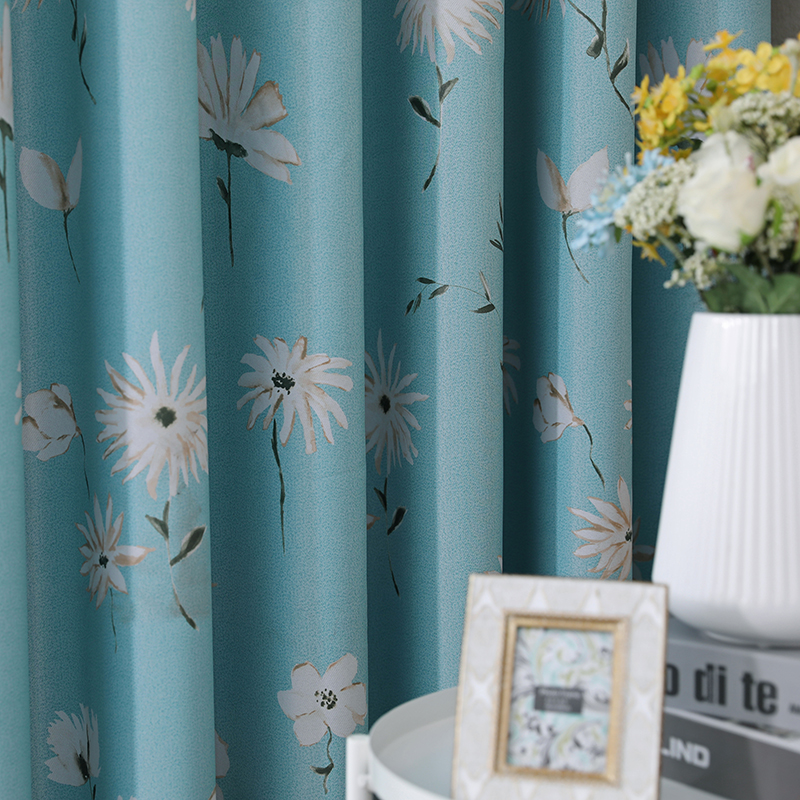 美丽契约田园遮光布成品窗帘高遮光衬布婚房可用卧室客厅阳台遮光布 