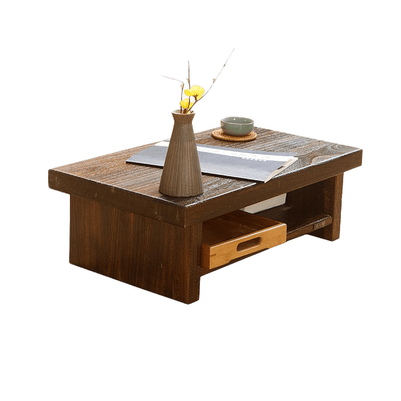 柴扉园 烧桐木茶桌椅组合客厅功夫茶桌喝茶台桌茶道桌子中式茶桌简约茶几榻榻米简约窗台阳台茶桌矮桌电脑桌 中号(68*35*20)