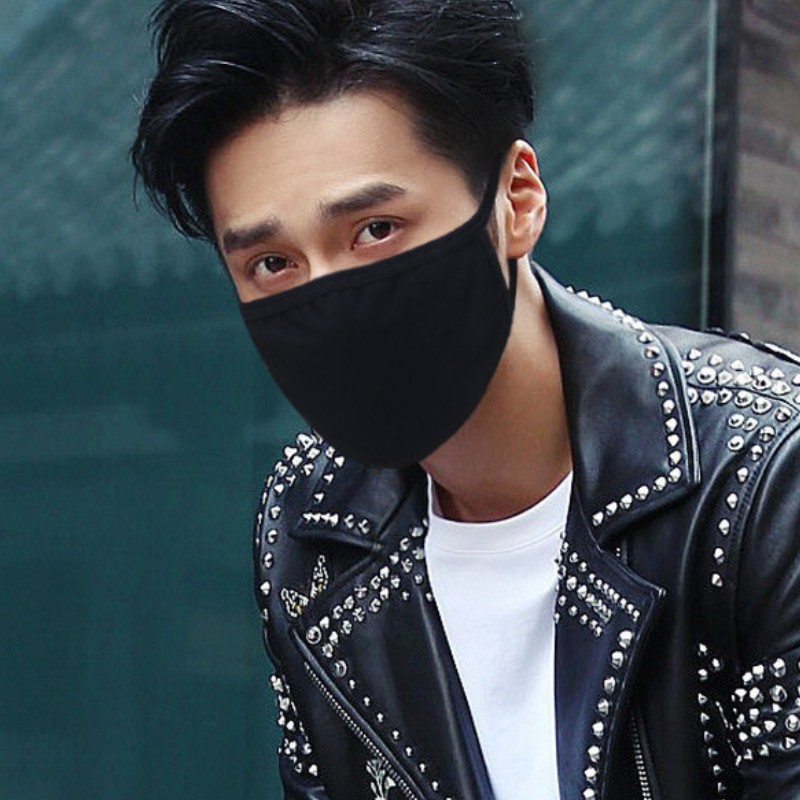 迦塔(jiata)2个装黑色口罩男女潮款个性韩版秋冬季保暖加厚防尘防风防晒纯棉 加厚保暖款(2个装)纯黑+纯黑