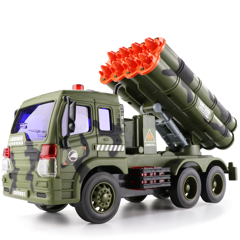 坦克导弹车玩具儿童军事大号火箭炮发射战车模型惯性玩具车声光3-6岁男孩子礼物 W650D导弹车