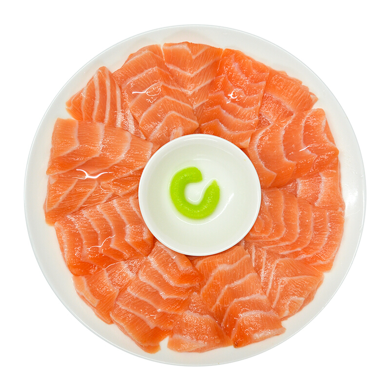 聚鲜品 智利冷冻三文鱼(大西洋鲑)刺身生鱼片 整块带皮500g袋装海鲜水产