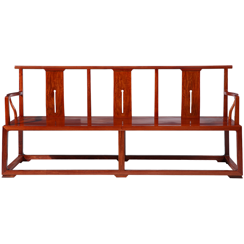 贡艺名居 红木家具缅甸花梨(学名:大果紫檀)客厅沙发组合新中式实木会所沙发椅 单椅