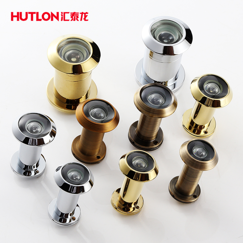 汇泰龙猫眼门镜铜高清广角玻璃镜片带盖防撬防盗门入户门ha-804 古铜