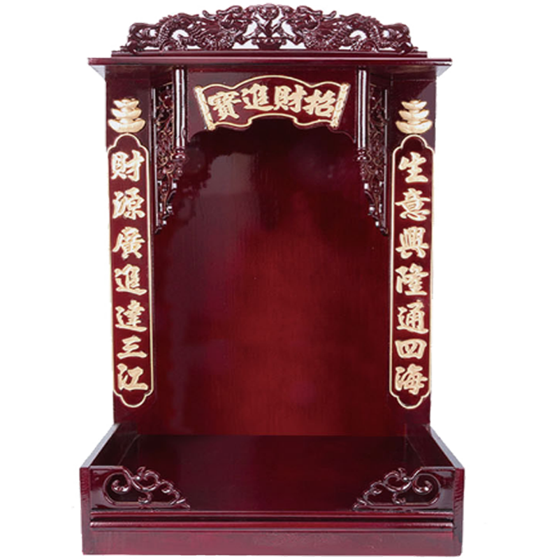 田门前 佛龛 供台 家用 神柜神台供桌壁挂 佛像吊柜供奉财神爷关公观音佛像神龛内嵌佛台立柜 10寸招财进宝款式：适合25厘米