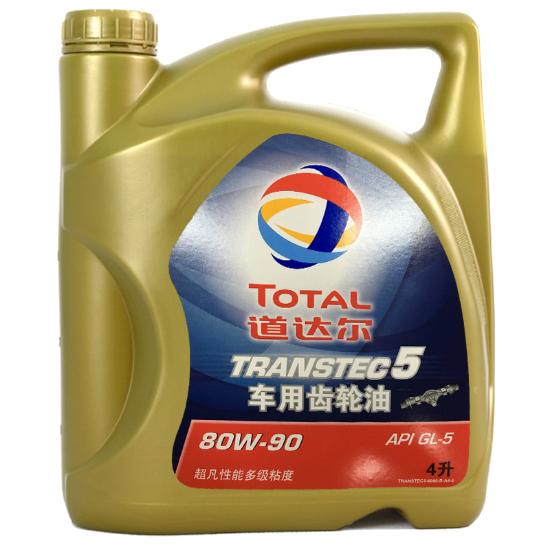 道达尔（Total）TRANSTEC 5 车用齿轮油润滑油 80W90 GL-5级 4L（新老包装交替，随机发货）