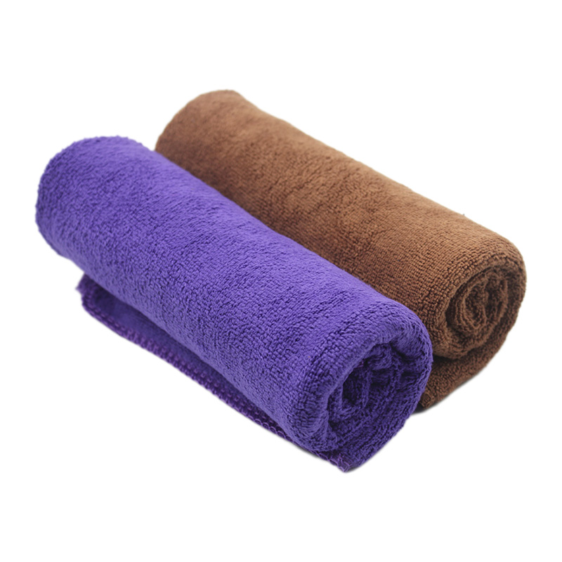 天气不错 洗车毛巾擦车布擦车毛巾超细纤维吸水毛巾清洁抹玻璃紫咖  30*70cm特厚两条装汽车用品