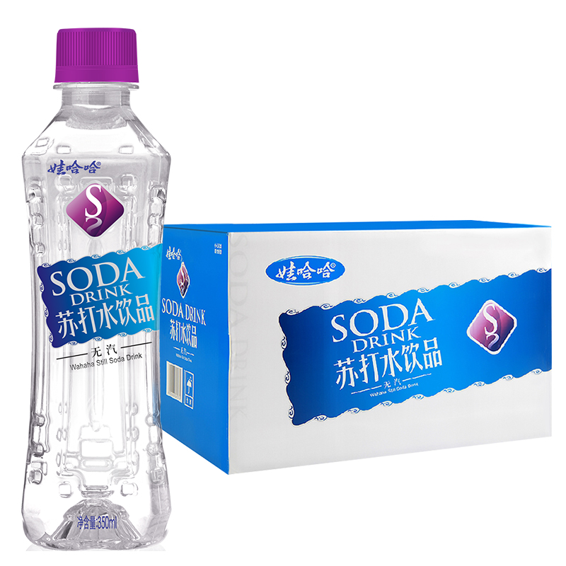 娃哈哈无汽苏打水饮料 350ml*24瓶 （无味）整箱装（新老包装随机发货）