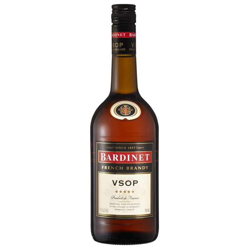 必得利（Bardinet）洋酒 法国原装进口 白兰地 VSOP 700ml 裸瓶