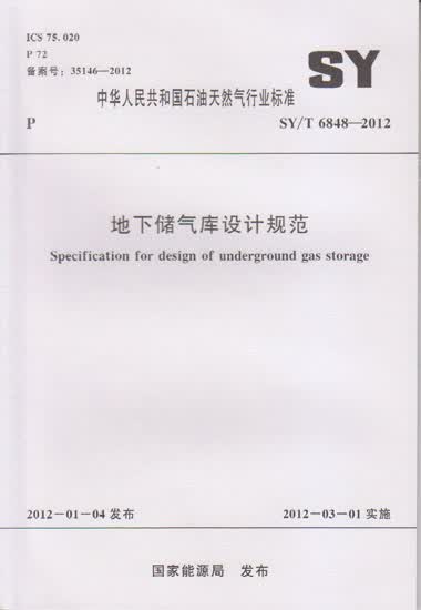 SY/T 6848-2012 地下储气库设计规范 预备10个