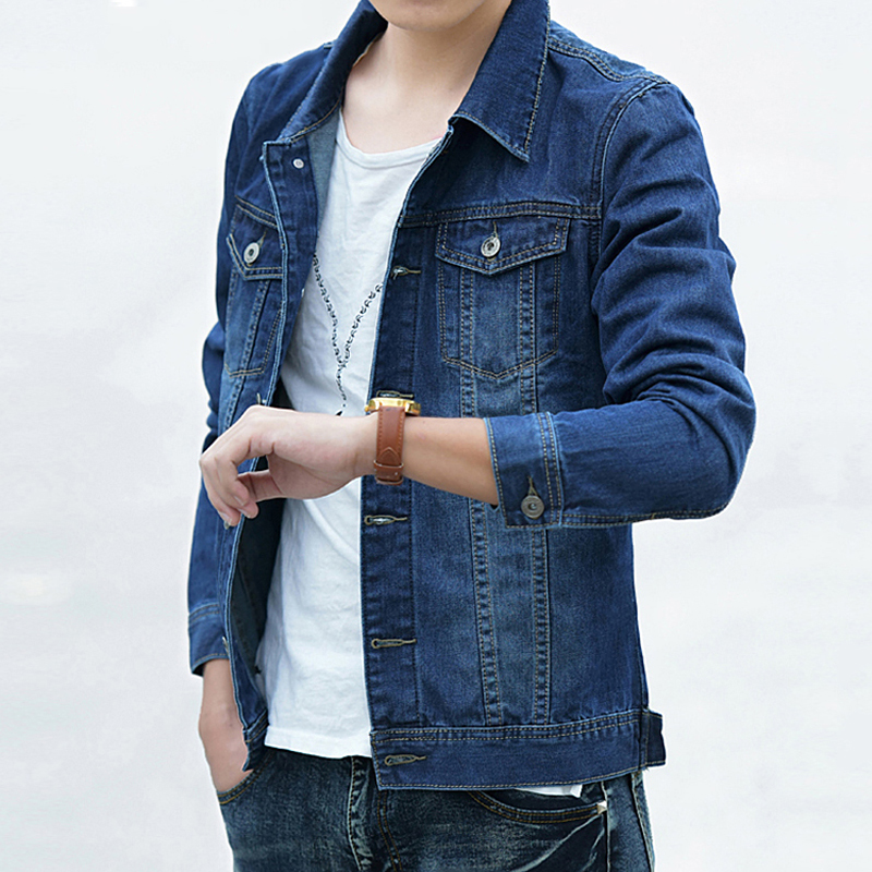 jacktomslee修身牛仔外套男士韩版时尚休闲牛仔夹克外衣个性百搭上衣