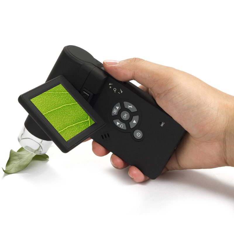 橙央放大镜500倍 便携式拍照维修工业古玩收藏学生显微镜 黑色