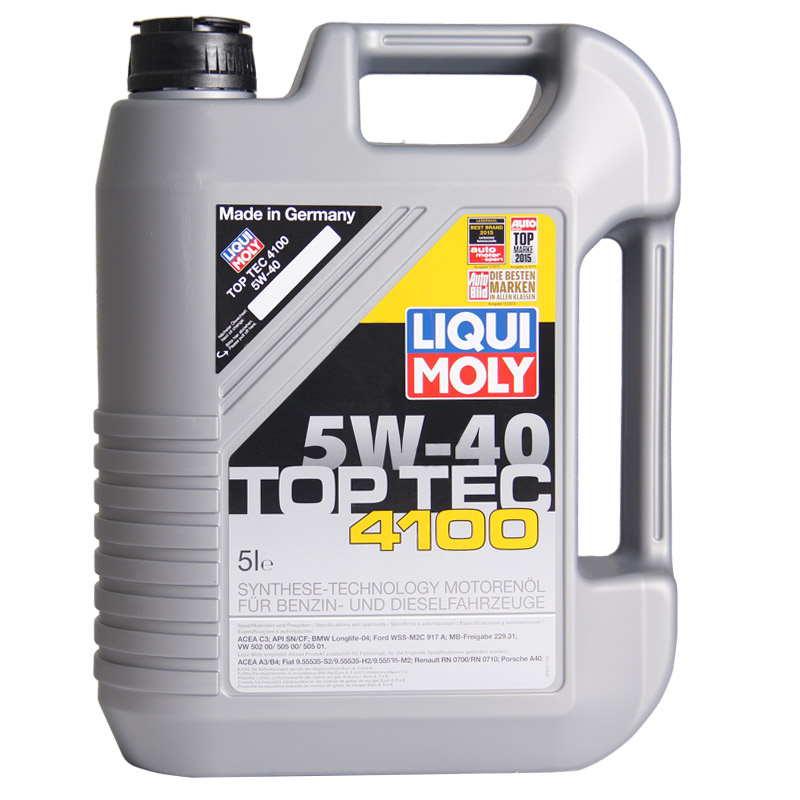 力魔（LIQUI MOLY）德国原装进口 顶技4100机油 5W-40 SN/CF级 5L  汽车用品