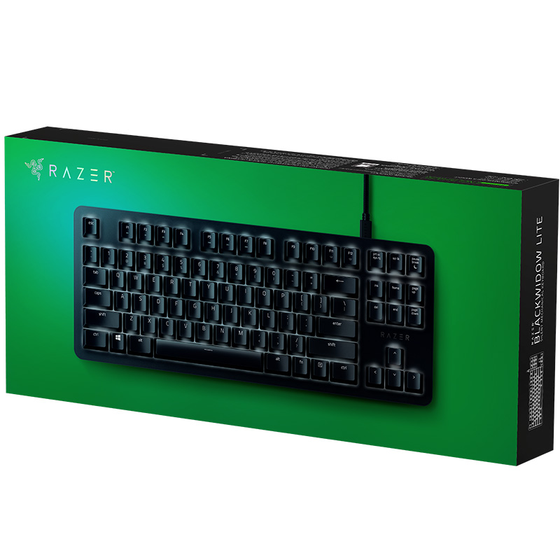 雷蛇(Razer)黑寡妇蜘蛛轻装版 机械键盘 有线键盘 办公键盘 87键 单光 电竞 黑色 橙轴