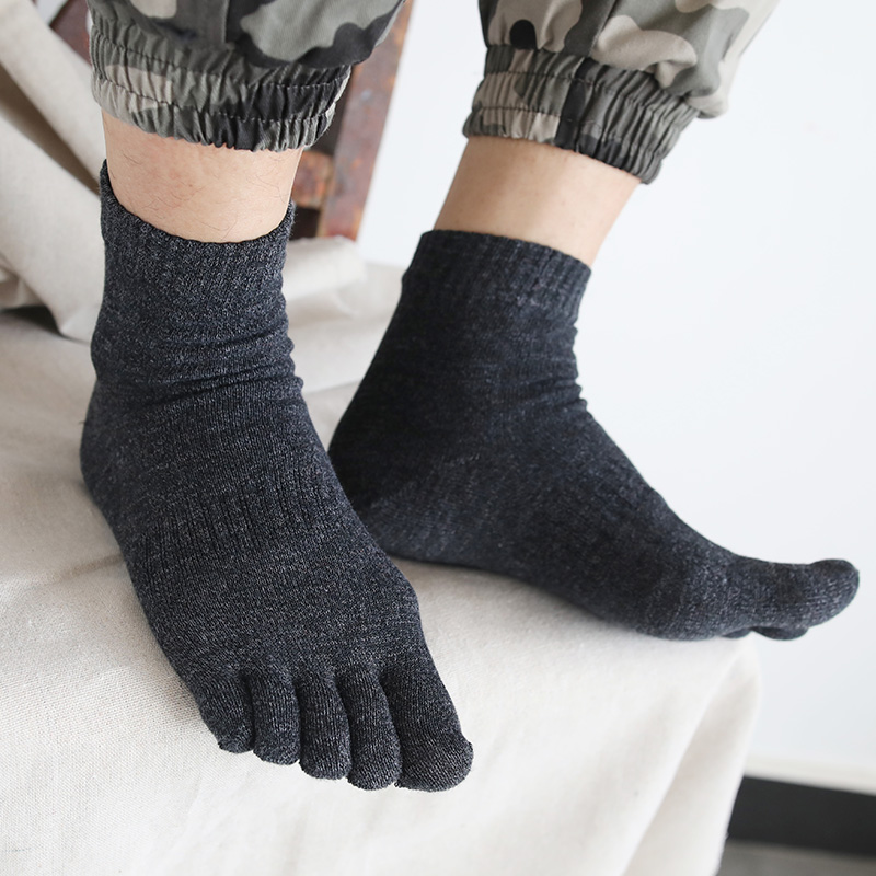 革斤威五指袜男棉纯五趾袜子男商务休闲男士五指袜运动五指袜子 复古