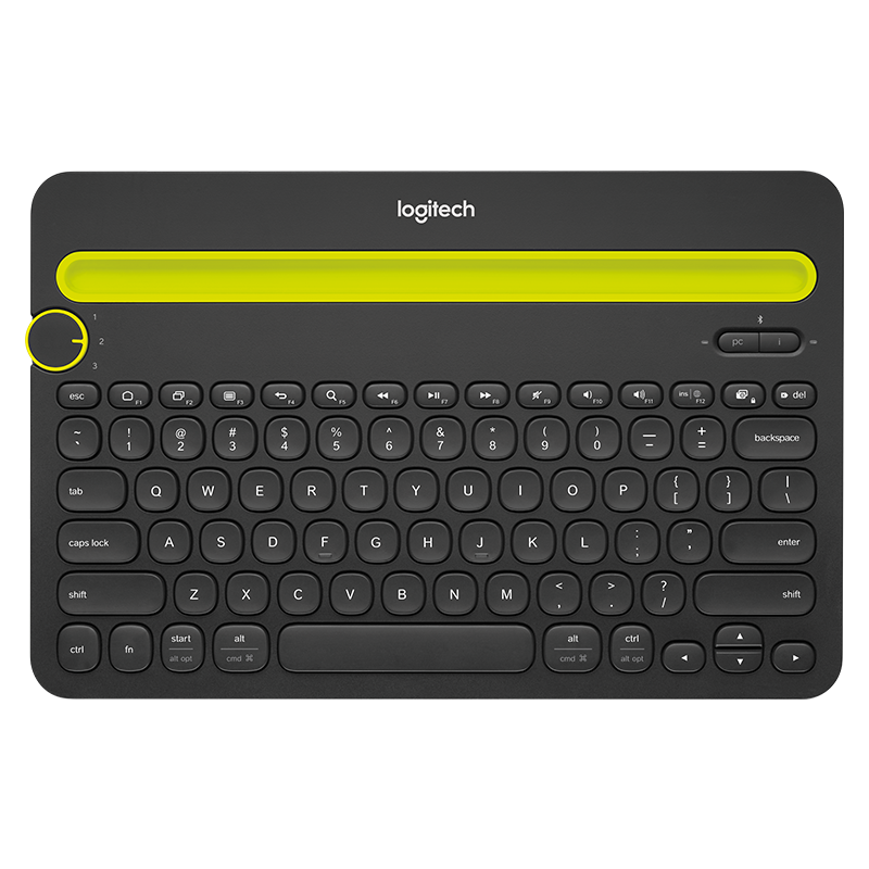 京东超市罗技（Logitech）K480 多设备蓝牙键盘 安卓苹果手机电脑平板IPAD键盘 时尚超薄键盘 【键盘+干电池套餐】黑色