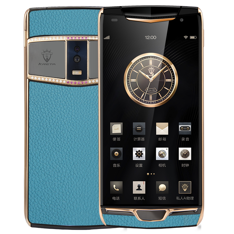 KRETA克里特骑士版高端智能商务手机ONE钻石版双系统加密私人助理适用8848钛金手机6+128G 湖蓝色