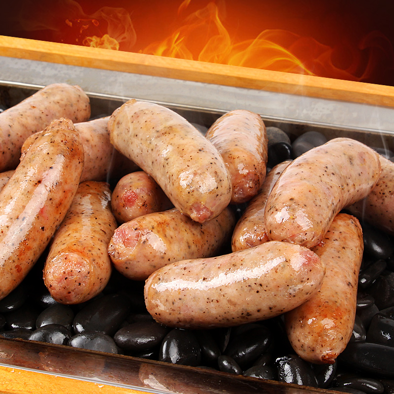 雄丰黑椒味地道肠3斤猪肉肠火山石烤肠肉肠烧烤早餐香肠预制菜肉制品