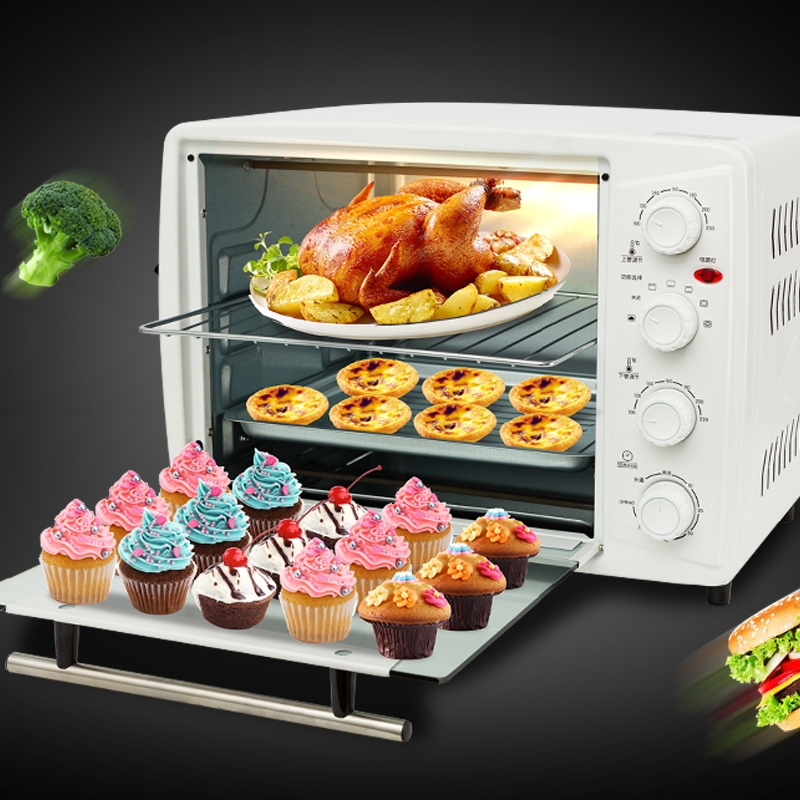 灿坤(eupa)电烤箱家用30l 大容量 多功能烘焙烤箱 旋转烤叉 不锈钢