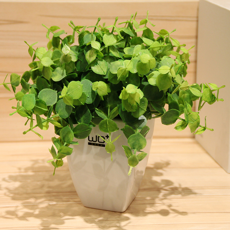 wo  仿真花假花尖叶草橘子叶花艺家居餐厅茶几装饰摆件清新绿植 白色