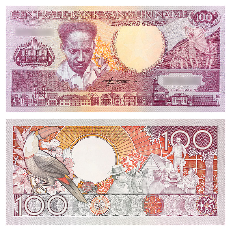 金永恒 外国钱币 全新苏里南100盾纸币 单张