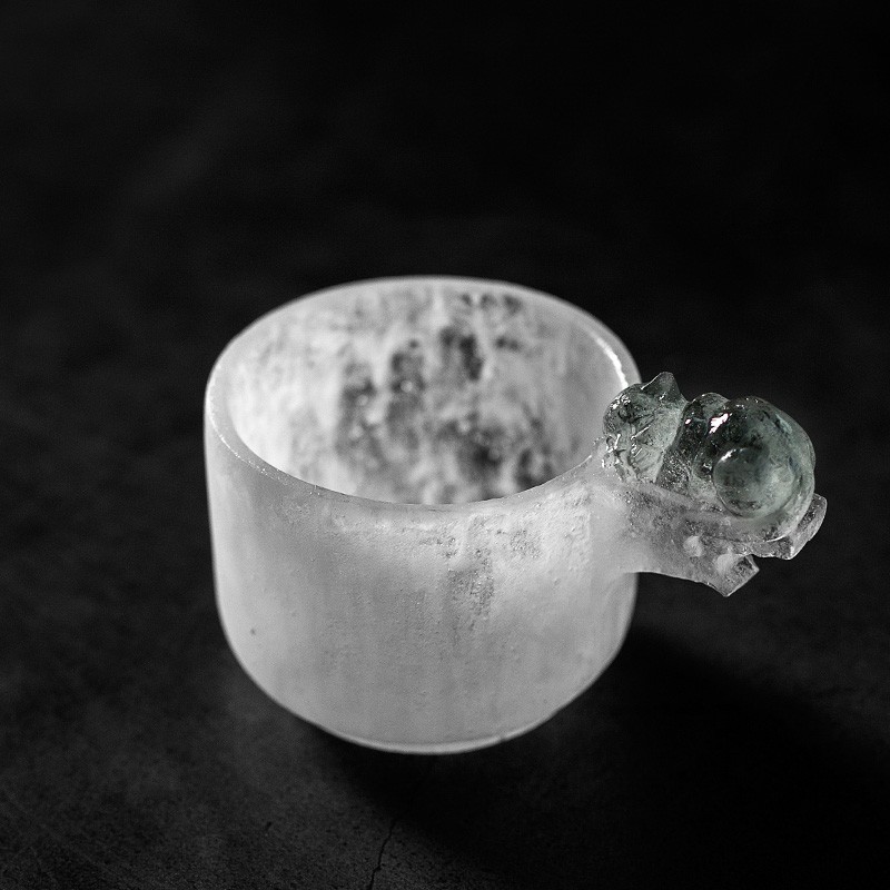 唐兴冰冻烧琉璃主人杯纯手工复古功夫小茶杯冰裂品茗杯个人茶杯 冰冻