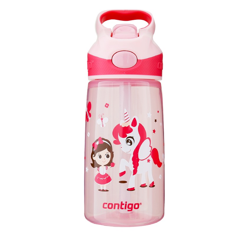 contigo 美国康迪克 儿童吸管水杯 便携水杯户外运动创意 塑料杯子450ml 女孩与小马HBC-STR11610121845530