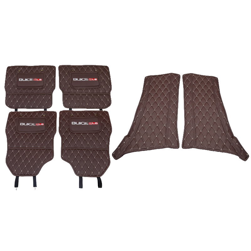 莎米特 別克GL8座椅防踢墊防踢墊B柱墊皮革保護(hù)墊gl8改裝裝飾 【ES 28T】座椅防踢-前排/兩片 米色/中低配