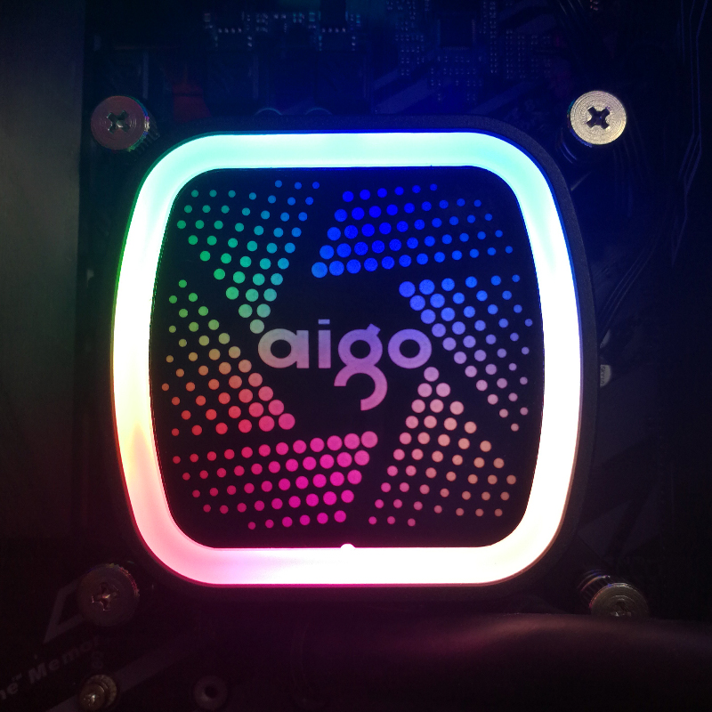 爱国者（aigo）冰塔V240 彩虹版 一体式水冷CPU散热器(PWM智能温控风扇/支持全平台/陶瓷轴承/附硅脂）