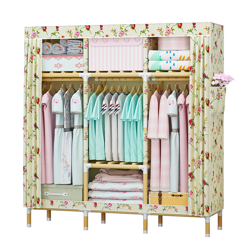 梦卡莱(MENGKALAI) 衣柜 简易单人布衣柜 现代简约 衣柜 木 简易 组装 衣橱 1.3H蓝色星空