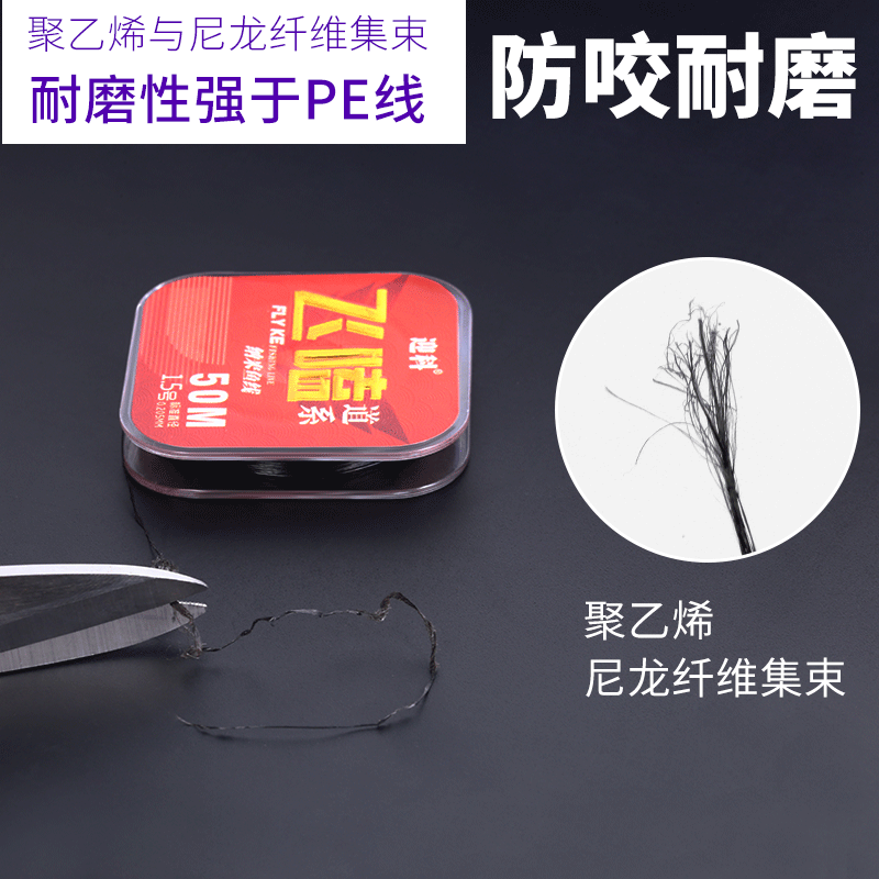 宰搂柔软飞磕钓鱼线强拉力不打卷纳米飞嗑子线 白色飞嗑子线 1点5