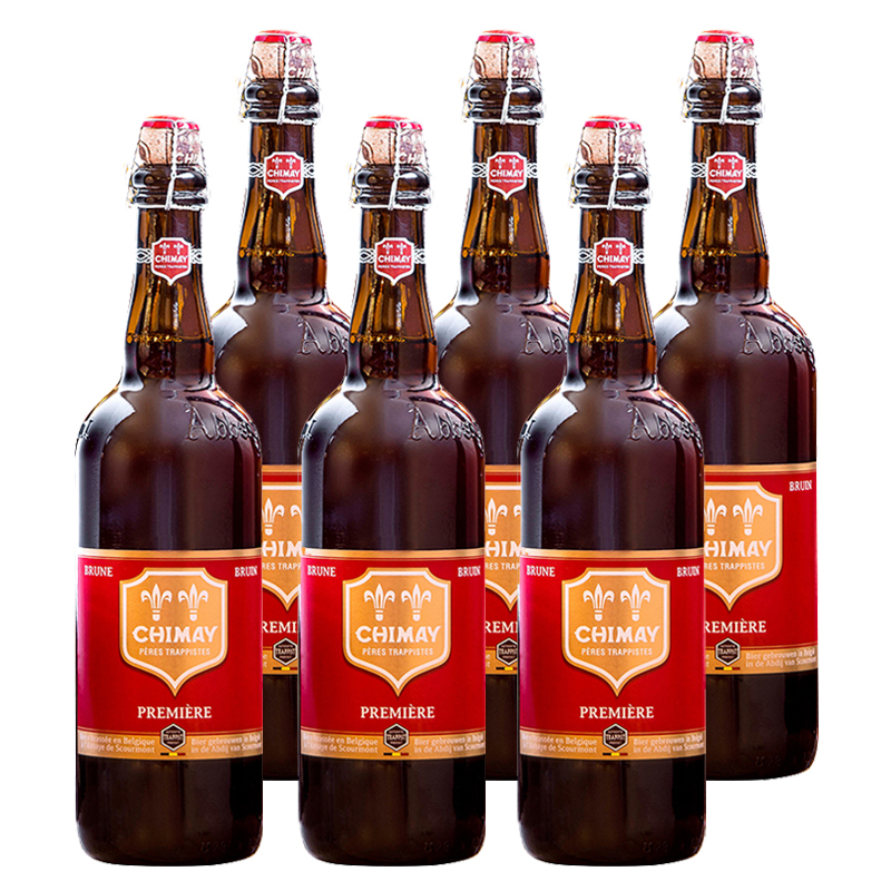 比利时进口啤酒智美红帽啤酒chimay red 750ml*6瓶