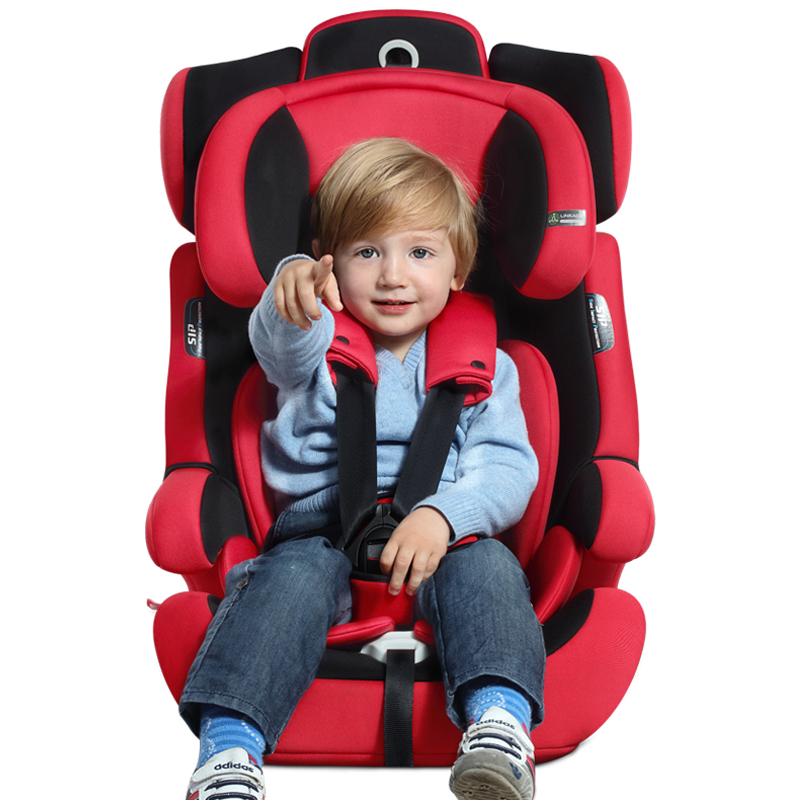 感恩（ganen）宝宝汽车儿童安全座椅阿瑞斯 钢骨架汽车isofix硬接口 9个月-12岁 红黑色