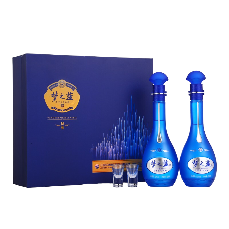 省60元】瓶装白酒_YANGHE 洋河梦之蓝M6 52度500mL*2瓶礼盒装绵柔 省60元】瓶装白酒_YANGHE 洋河梦之蓝M6 52度500mL*2瓶礼盒装绵柔
