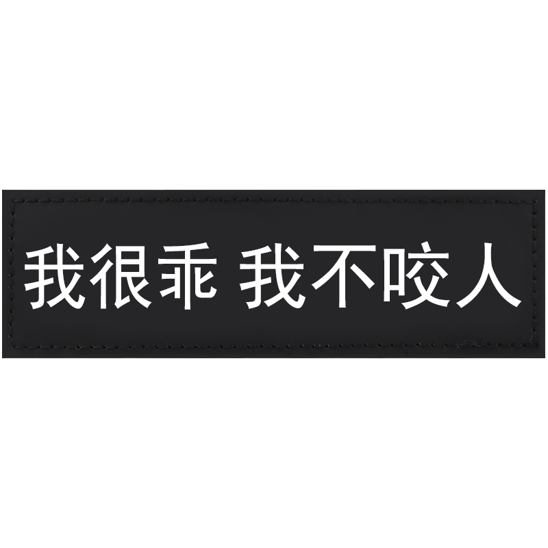 k9牵引绳胸背带魔术贴字帖 狗狗个性装饰字帖文字贴标 我很乖我不咬人