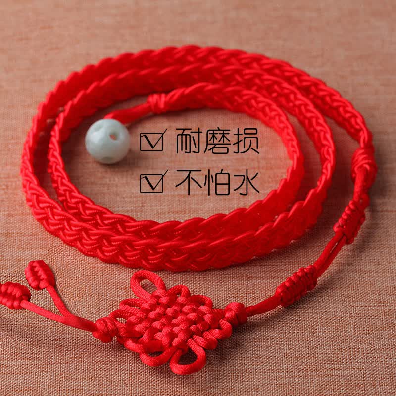 中国结红腰带粗宽版手工编织本命年红绳腰链2022虎年腰链男女款饰品