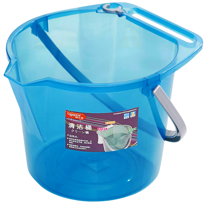 龙士达加厚耐摔家用塑料浴室水桶手提洗澡洗衣桶洗车桶L-1297 浅蓝色