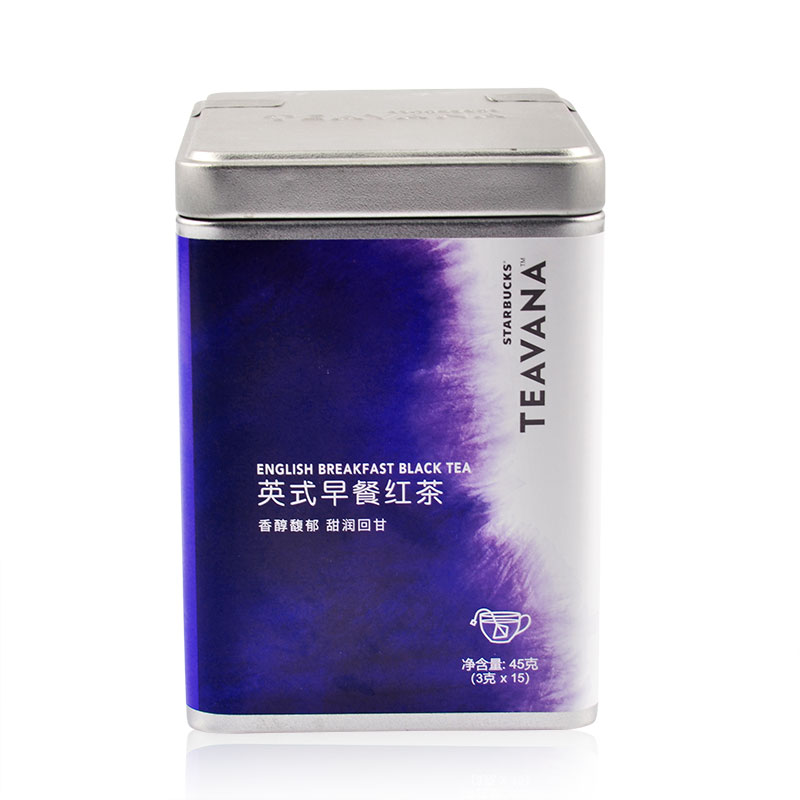 星巴克茶叶starbucks teavana茶瓦纳 英式早餐红茶45克/15包