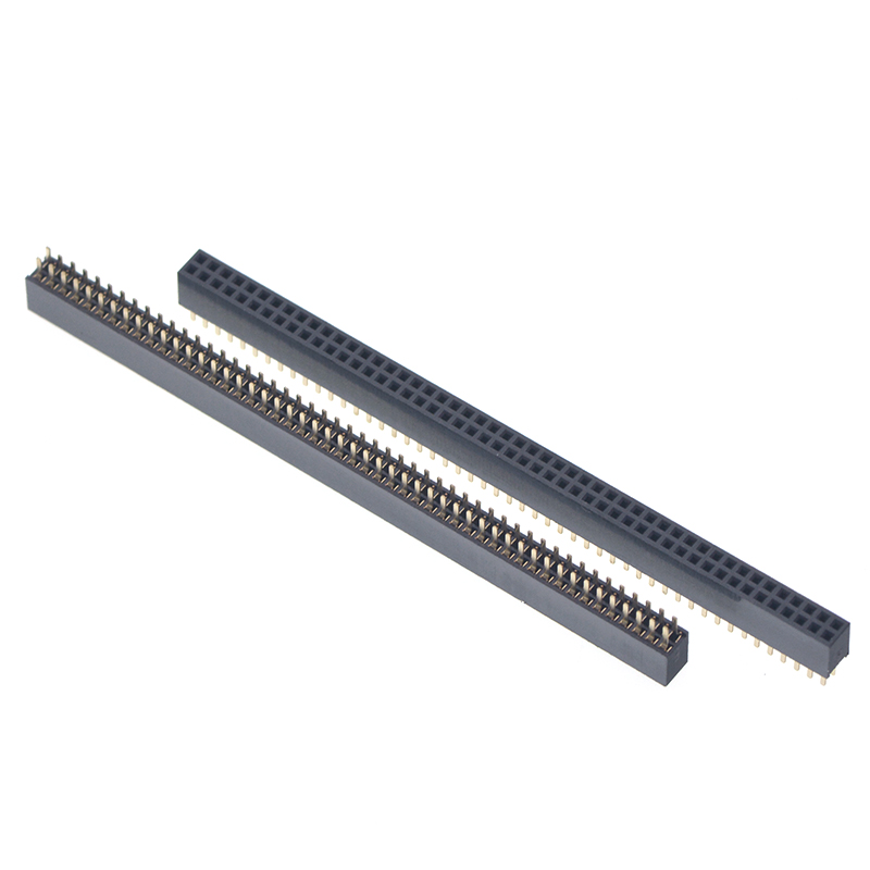 27mm间距 2x50p 双排排母 2*50p母座 直插 镀金
