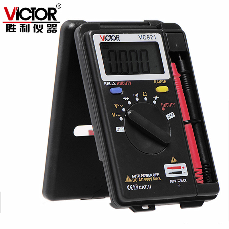 victor胜利 vc921 卡片型便携式袖珍自动量程数字数表 显式万用表袖珍