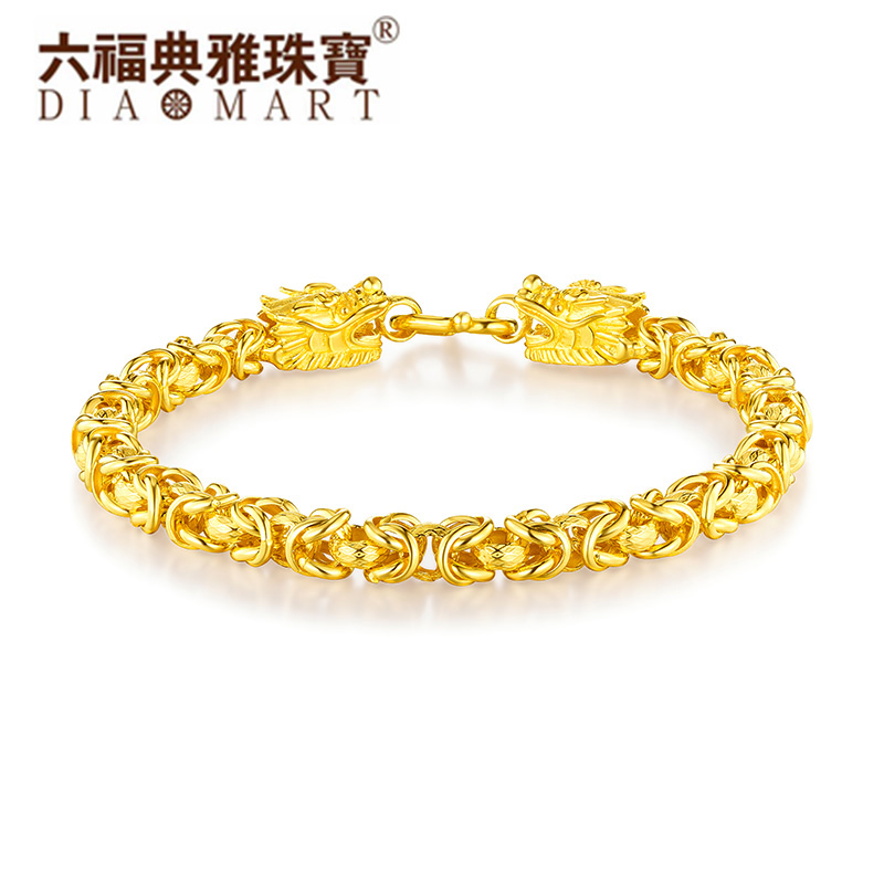9足金男手链 卓悦珠宝 黄金龙骨链龙头链黄金手链男款足金手链 28.