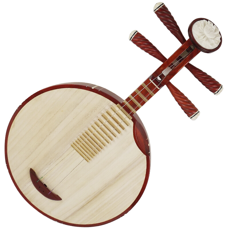 初学 月琴乐器  红檀木材质  hm-03 红色 原木色 京剧西皮月琴