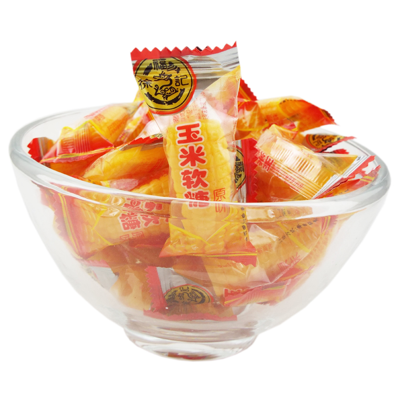徐福记 玉米软糖奶油橡皮糖500g散装称婚庆回礼喜 (随机混合味)