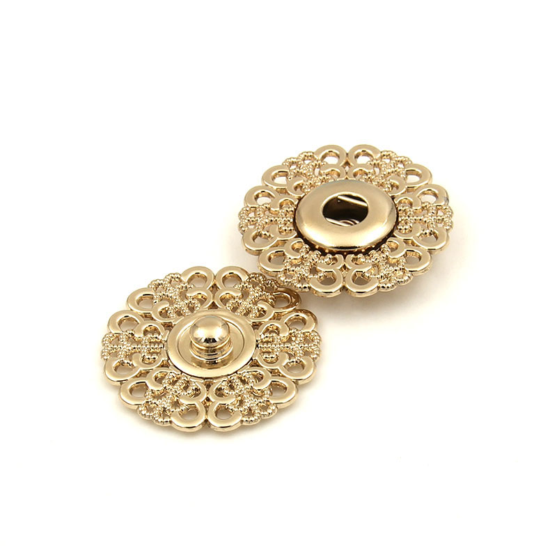 按扣暗扣扣子隐形大衣纽扣女子母扣钮扣摁扣衣服毛衣揿钮 款式金色1颗