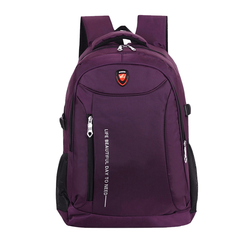 范哲亚黑色双肩包学习旅行旅游紫色男女休闲背包男士双肩包学生书包背包运动通用防泼水 001紫色